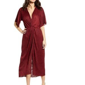 SOLD- All in Favor Dolman Plissé Midi Dress